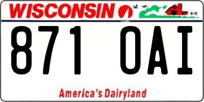 WI license plate 871OAI