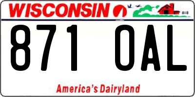 WI license plate 871OAL