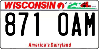 WI license plate 871OAM