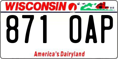 WI license plate 871OAP