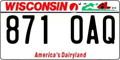 WI license plate 871OAQ