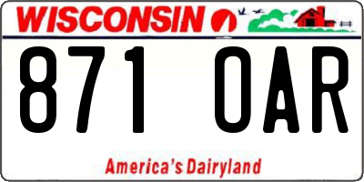 WI license plate 871OAR