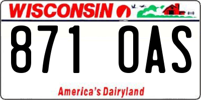 WI license plate 871OAS