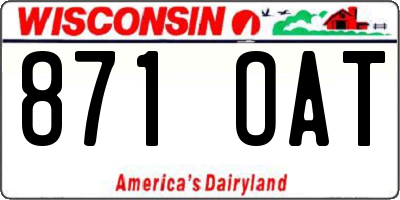 WI license plate 871OAT