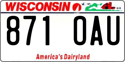 WI license plate 871OAU