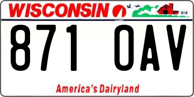 WI license plate 871OAV