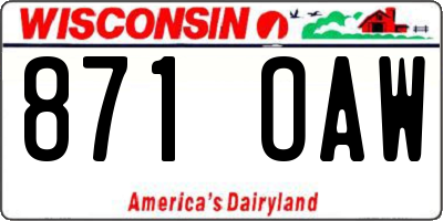 WI license plate 871OAW