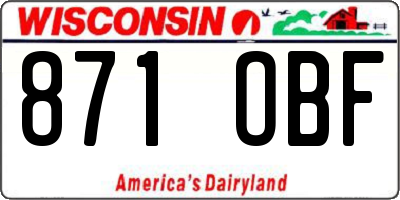 WI license plate 871OBF