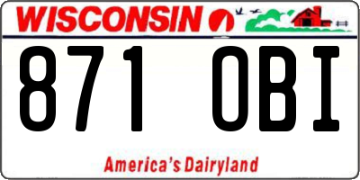 WI license plate 871OBI