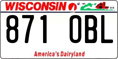WI license plate 871OBL