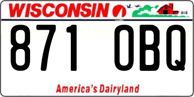 WI license plate 871OBQ