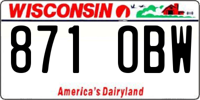 WI license plate 871OBW