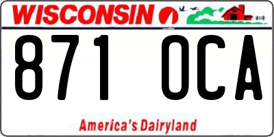 WI license plate 871OCA