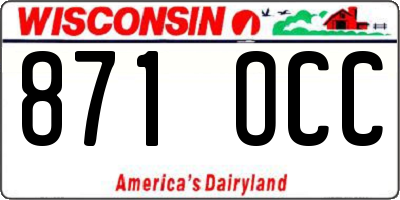 WI license plate 871OCC