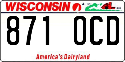 WI license plate 871OCD