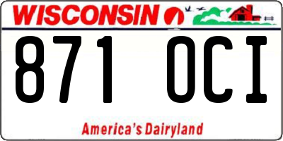 WI license plate 871OCI
