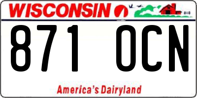 WI license plate 871OCN