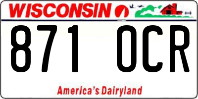 WI license plate 871OCR