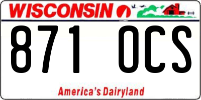 WI license plate 871OCS