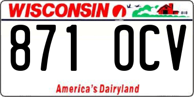 WI license plate 871OCV