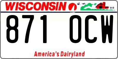 WI license plate 871OCW
