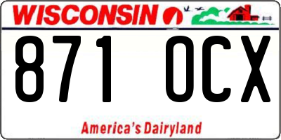 WI license plate 871OCX