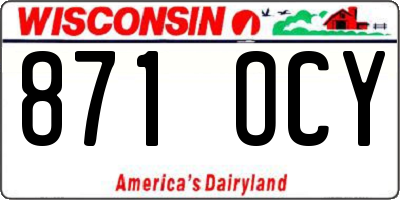 WI license plate 871OCY