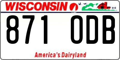 WI license plate 871ODB