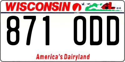 WI license plate 871ODD