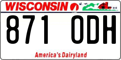 WI license plate 871ODH