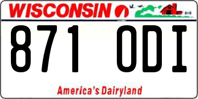 WI license plate 871ODI