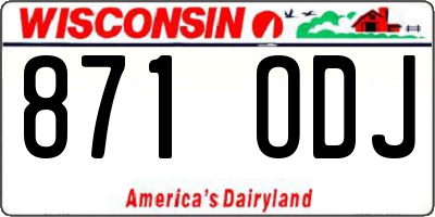 WI license plate 871ODJ