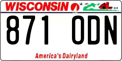 WI license plate 871ODN