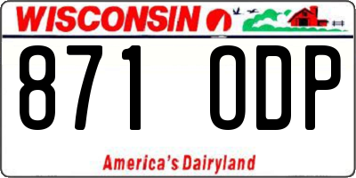 WI license plate 871ODP