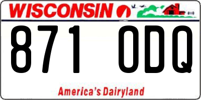 WI license plate 871ODQ