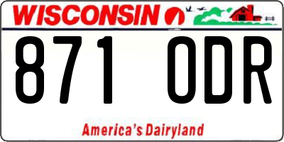 WI license plate 871ODR