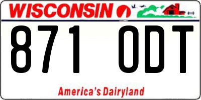 WI license plate 871ODT