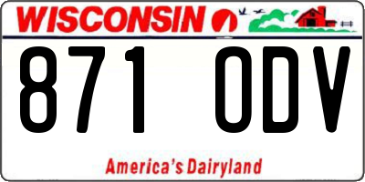 WI license plate 871ODV