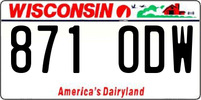 WI license plate 871ODW