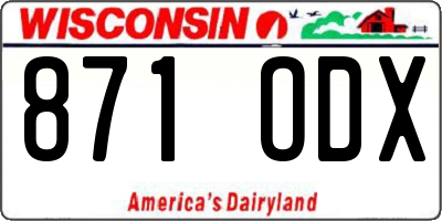 WI license plate 871ODX