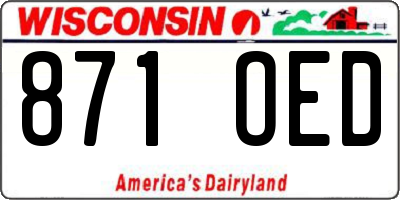 WI license plate 871OED