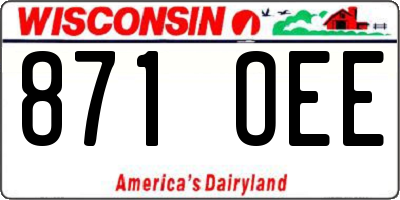 WI license plate 871OEE