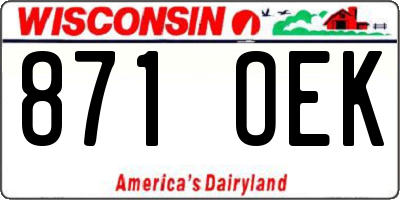 WI license plate 871OEK