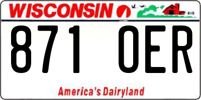 WI license plate 871OER
