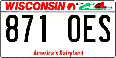 WI license plate 871OES
