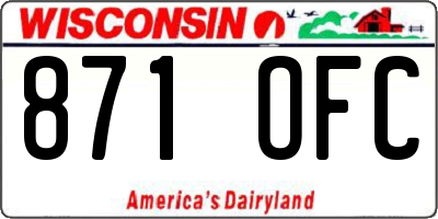 WI license plate 871OFC