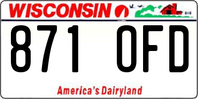 WI license plate 871OFD
