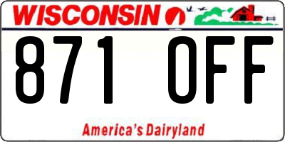 WI license plate 871OFF
