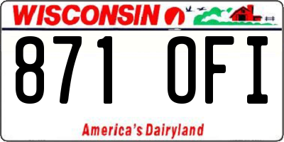 WI license plate 871OFI