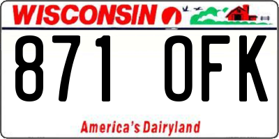 WI license plate 871OFK